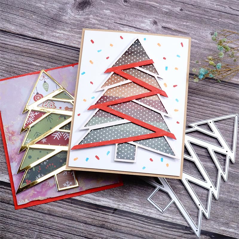 Splicing Christmas Tree Background Board Cutting Dies for Craft Card Making