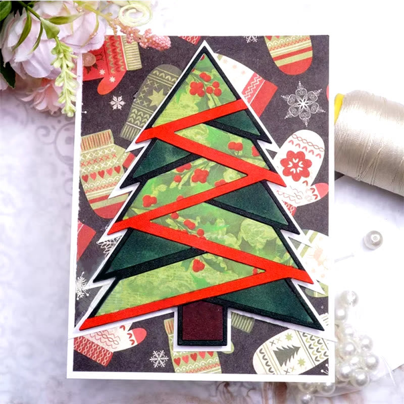 Splicing Christmas Tree Background Board Cutting Dies for Craft Card Making