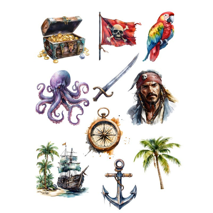 Seafaring Treasure Series Rub On Sticker Transfer Sticker For Crafts