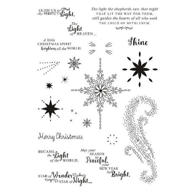 Snowflake Star Silicone Clear Stamps and Metal Cutting Dies Set