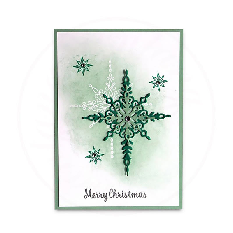 Snowflake Star Silicone Clear Stamps and Metal Cutting Dies Set