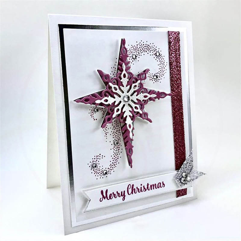 Snowflake Star Silicone Clear Stamps and Metal Cutting Dies Set