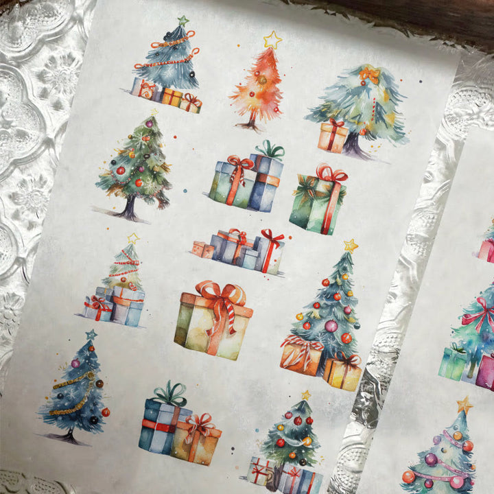 Christmas Tree Series Rub On Sticker Transfer Sticker For Crafts