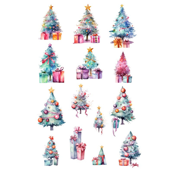 Christmas Tree Series Rub On Sticker Transfer Sticker For Crafts