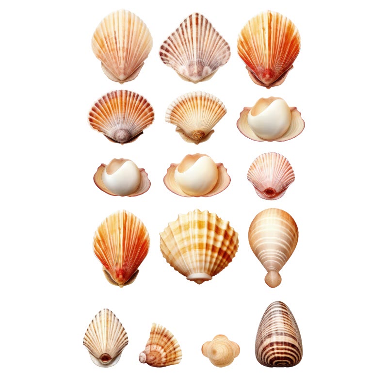 Beach Shells Series Rub On Sticker Transfer Sticker For Crafts