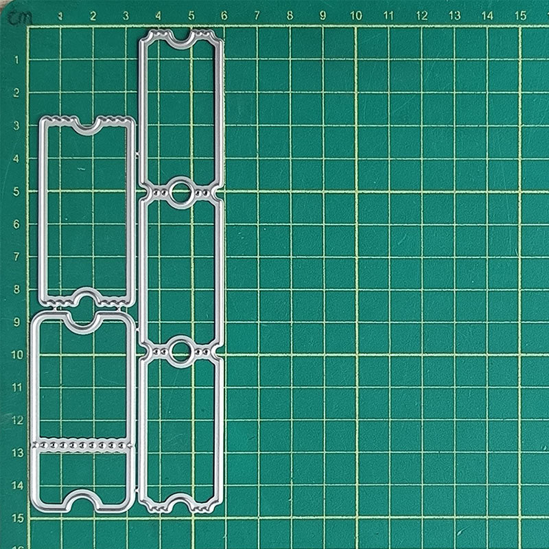 Tickets Frame Pattern Cutting Dies Wave Edge Embossing Stencil