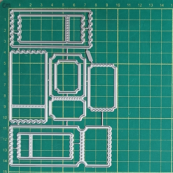 Tickets Frame Pattern Cutting Dies Wave Edge Embossing Stencil