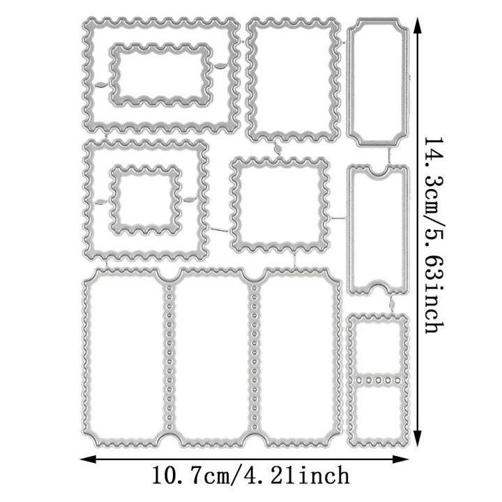 Tickets Frame Pattern Cutting Dies Wave Edge Embossing Stencil