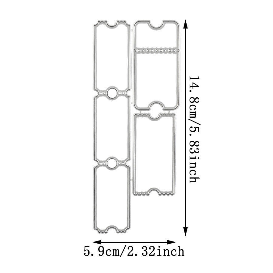 Tickets Frame Pattern Cutting Dies Wave Edge Embossing Stencil