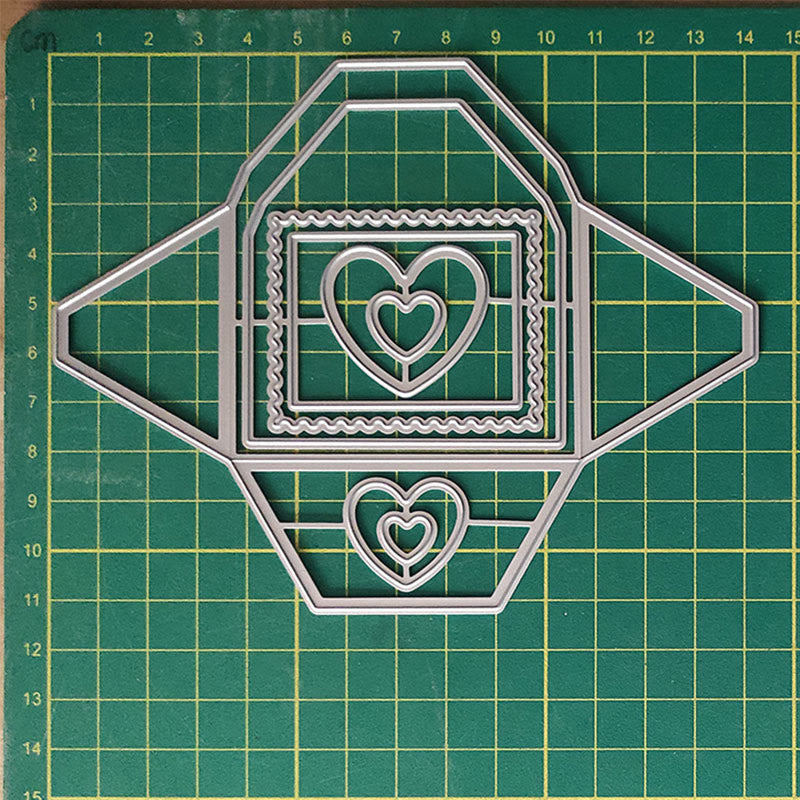 Mini Heart Envelope Stencil Cutting Dies Cute Metal Crafting Dies