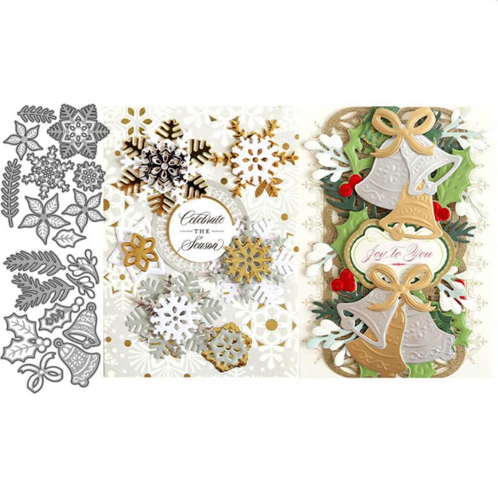 Christmas Theme Cutting Dies Bell Snowflake Shaped Dies for Card Making