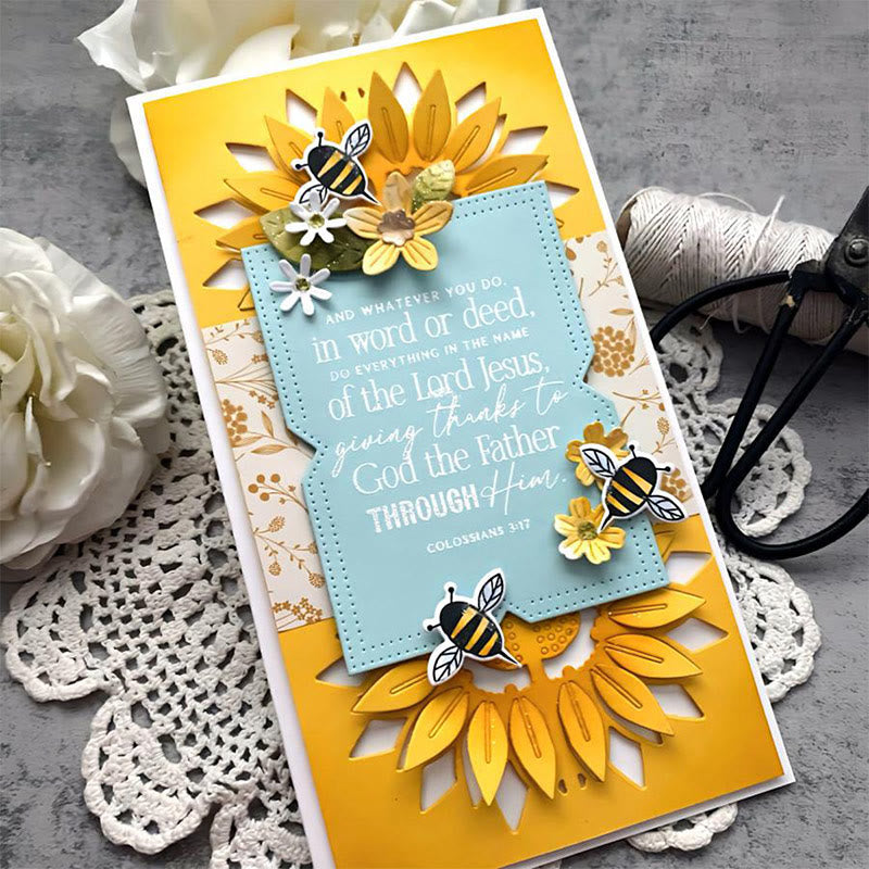 Sunflower Metal Die Cuts Card Background Cuttig Dies Stencils