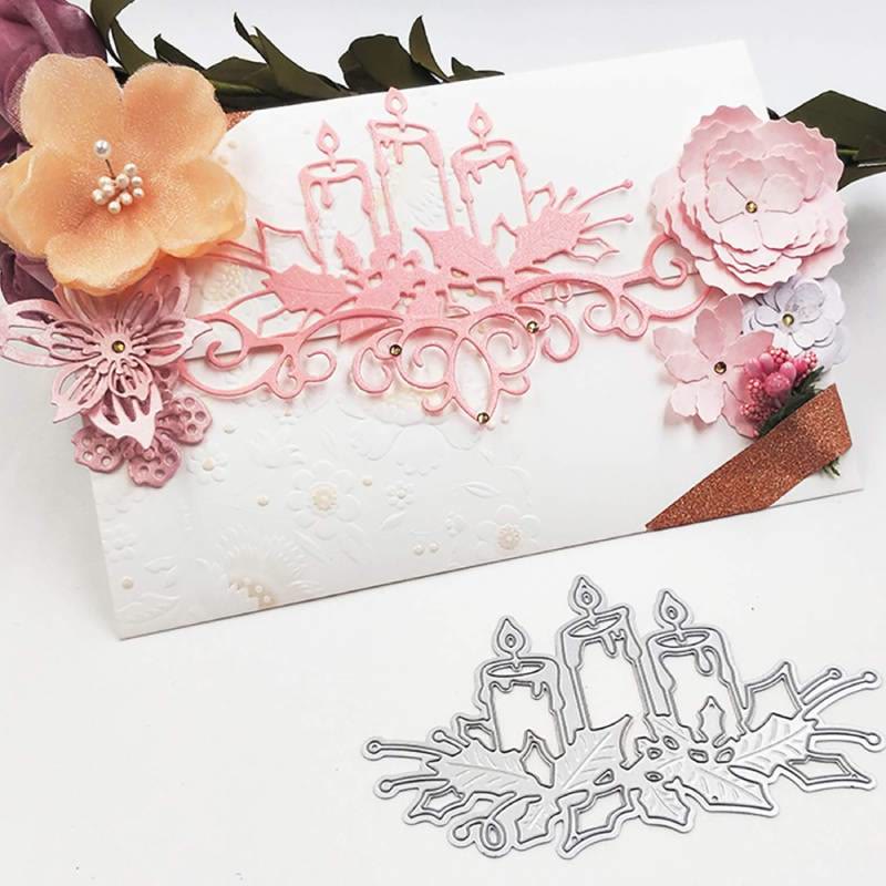 Candles Cutting Dies for Card Embossing Christmas Birthday Candles Stencils