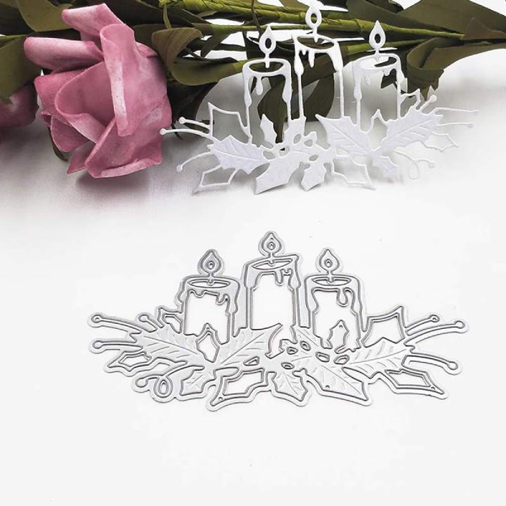 Candles Cutting Dies for Card Embossing Christmas Birthday Candles Stencils