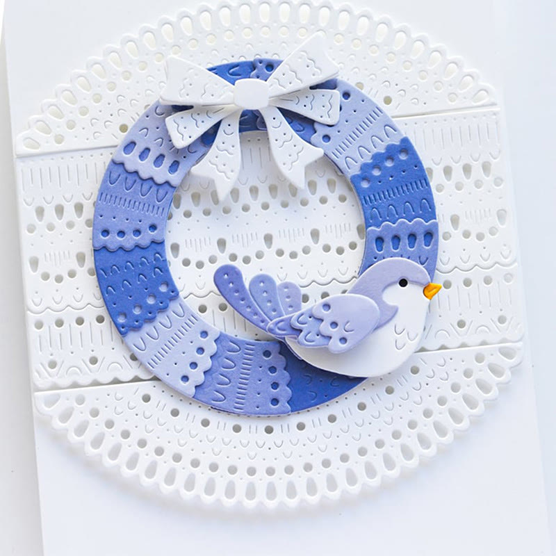 Merry Christmas Text And Bird Die Cuts Set Cutting Die for Card Making