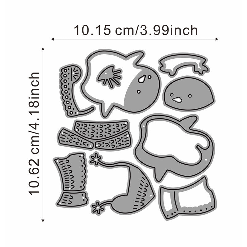 Cute Penguin Frame Metal Die Cuts Stencils for DIY Scrapbooking Card Making