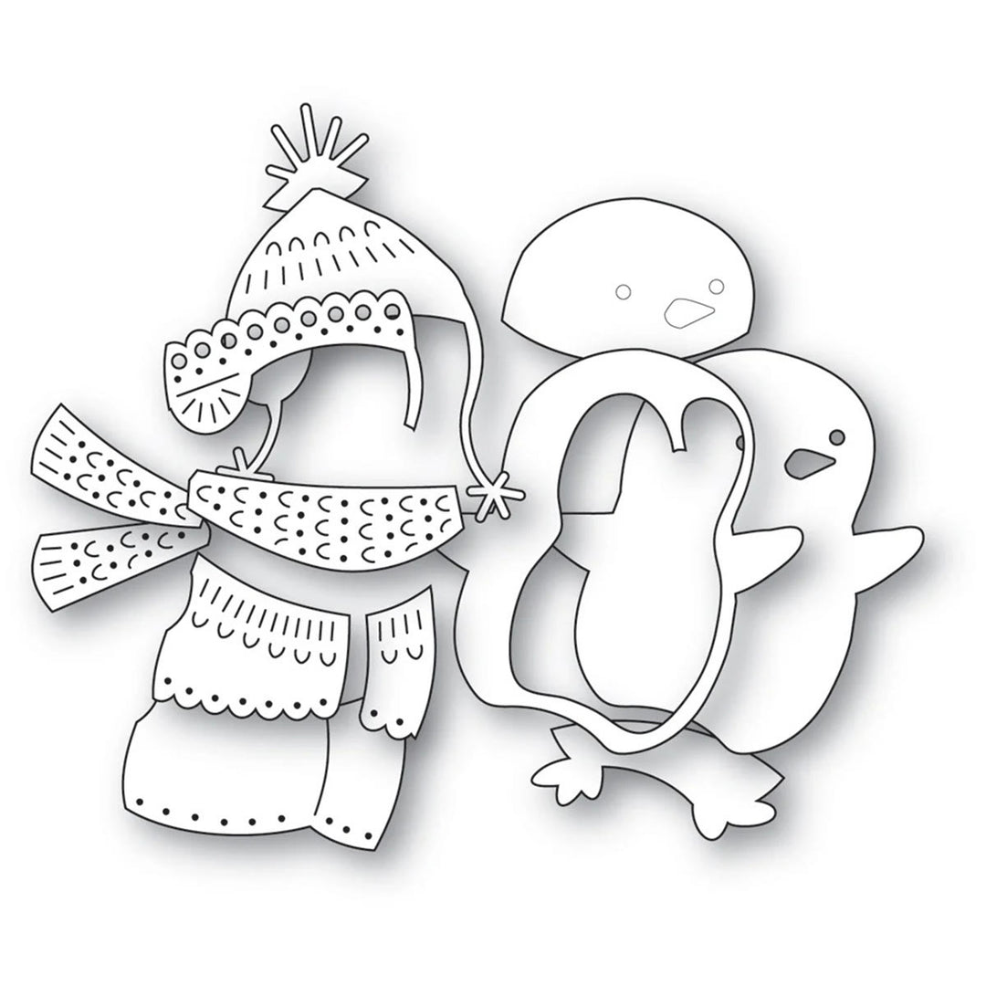 Cute Penguin Frame Metal Die Cuts Stencils for DIY Scrapbooking Card Making