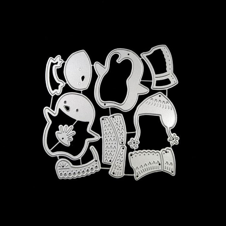 Cute Penguin Frame Metal Die Cuts Stencils for DIY Scrapbooking Card Making