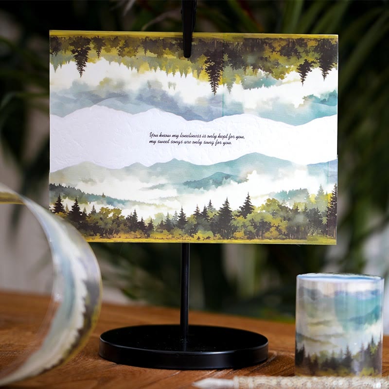 Mountain Scenery Tape Natural Healing Series PET Sticker Scrapbooking Supplies