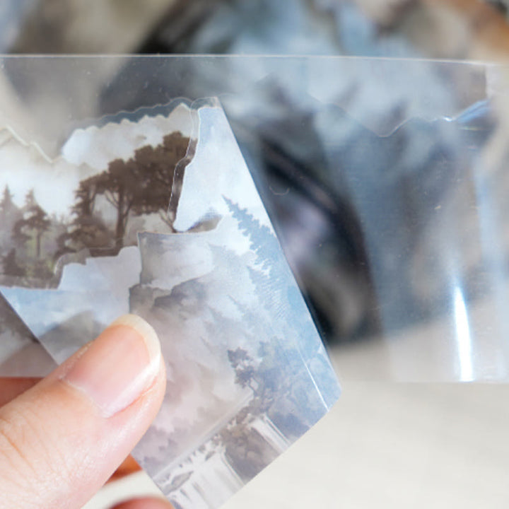 Mountain Scenery Tape Natural Healing Series PET Sticker Scrapbooking Supplies