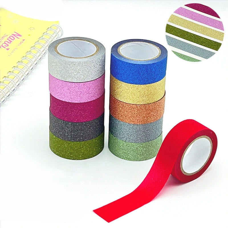 Glitter Film Tape Stickers Solid Color Tape Multiple Color Options