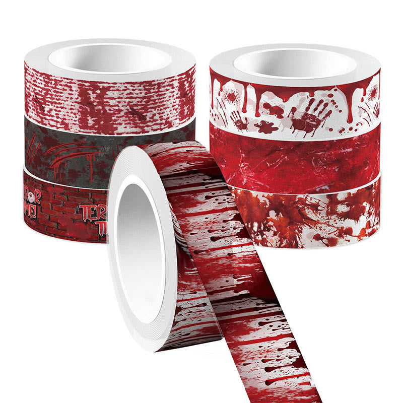 12 Rolls Halloween Bloody Hands Decorative Tape Set DIY Scrapbook Decor