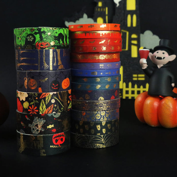 20 Rolls Set Halloween Holiday Thriller Decorative Tape DIY Scrapbook Decor