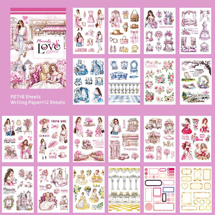 European Figures Series Sticker Book For DIY Journal Decor