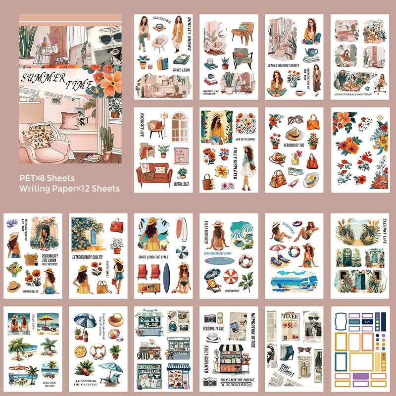 European Figures Series Sticker Book For DIY Journal Decor