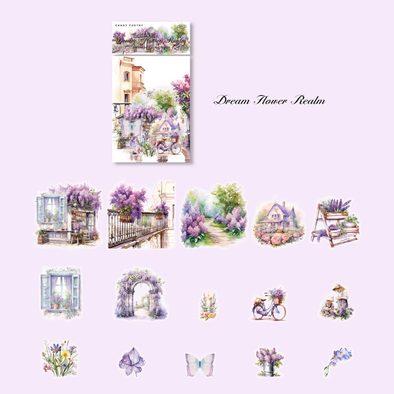 Garden Landscape Book Series Sticker For DIY Journal Decor