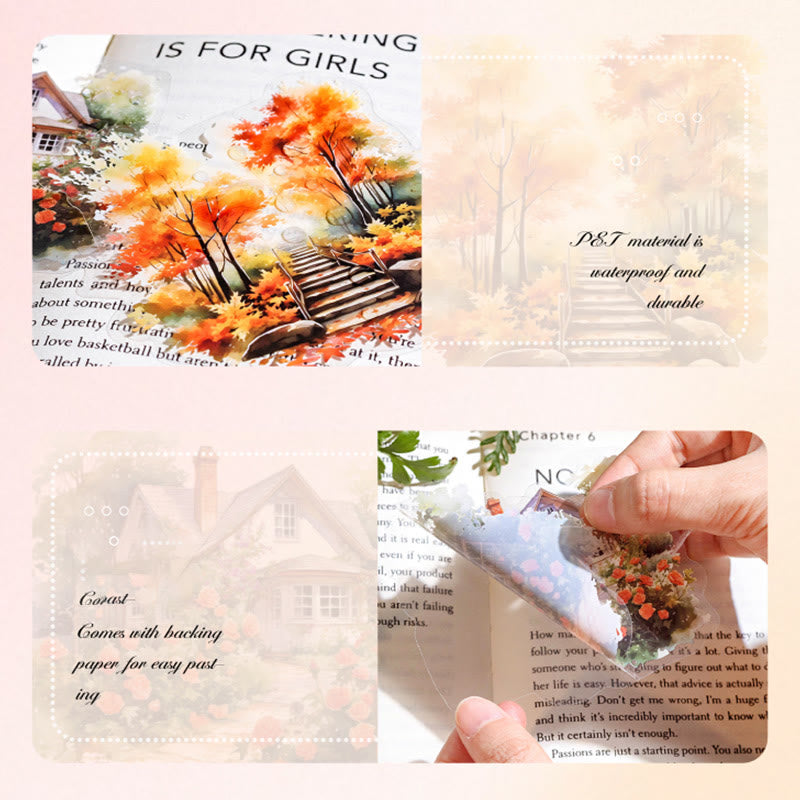 Garden Landscape Book Series Sticker For DIY Journal Decor