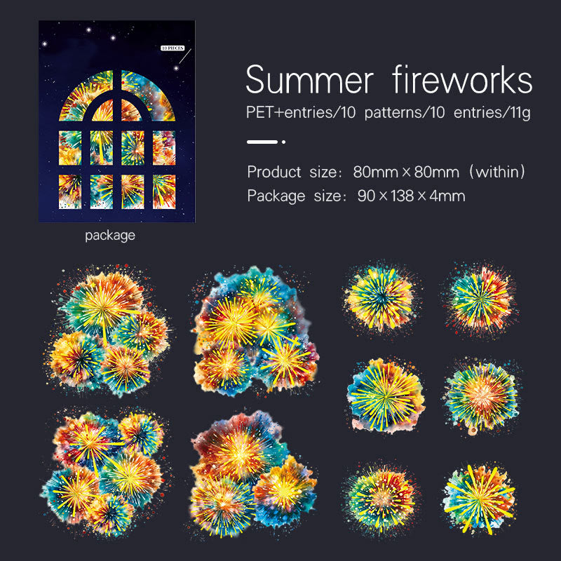 Gorgeous Fireworks Series Sticker For DIY Journal Decor