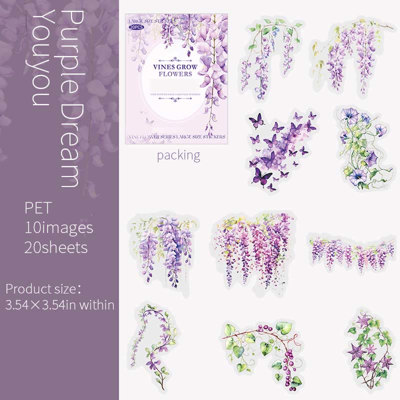 Climbing Vine Flower Series Sticker For DIY Journal Decor