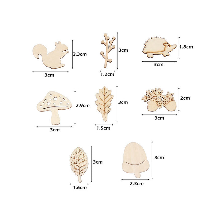 Blank Wooden Gift Tag Labels Unfinished Squirrel Pine Cone Sign