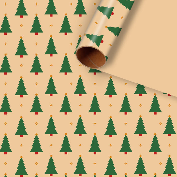 10pcs Vintage Christmas Theme Cartoon Kraft Paper Wrapping Paper Holiday Gift