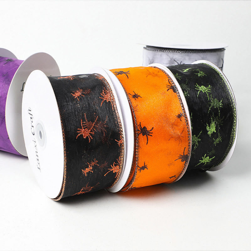 Halloween Cartoon Spider Wrapping Ribbon For Gift Box Packing Decor