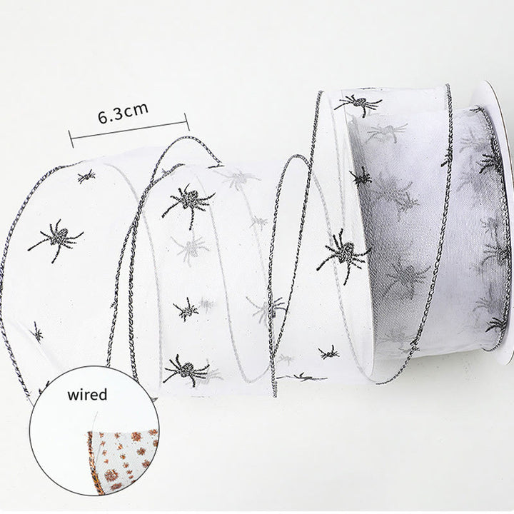 Halloween Cartoon Spider Wrapping Ribbon For Gift Box Packing Decor