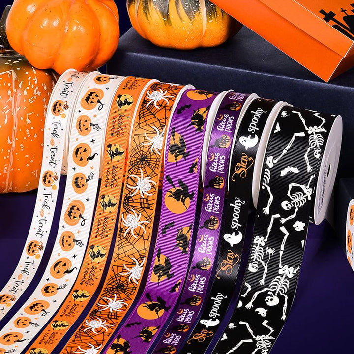 Halloween Pumpkin Wizard Wrapping Ribbon For Gift Box Packing Decor