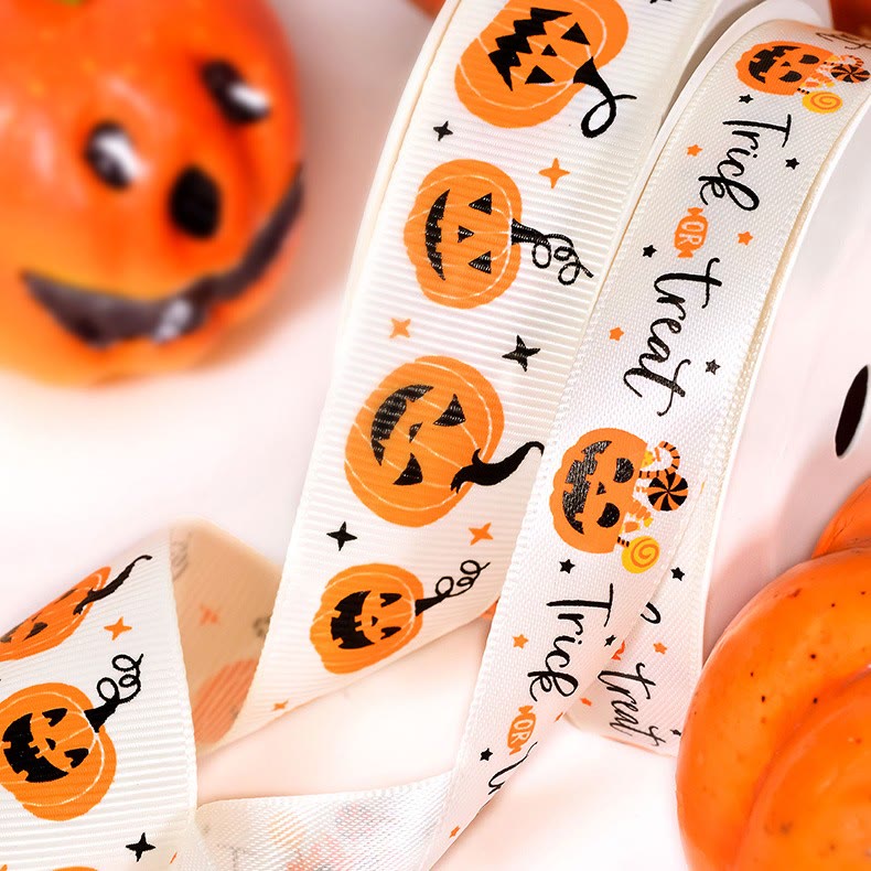 Halloween Pumpkin Wizard Wrapping Ribbon For Gift Box Packing Decor