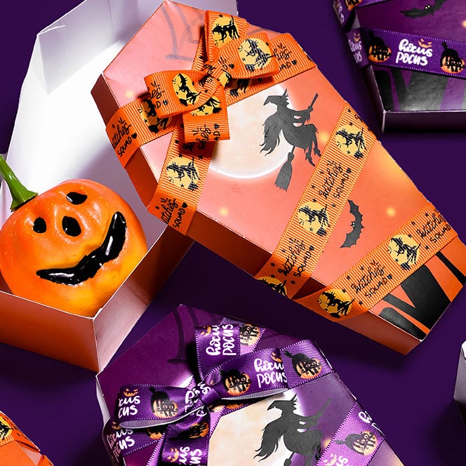 Halloween Pumpkin Wizard Wrapping Ribbon For Gift Box Packing Decor