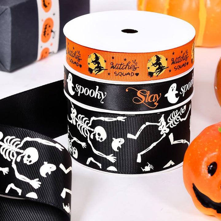 Halloween Pumpkin Wizard Wrapping Ribbon For Gift Box Packing Decor