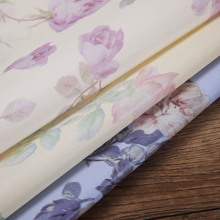 10 Sheets Chinoiserie Colorful Rose Gift Wrapping Tissue Paper