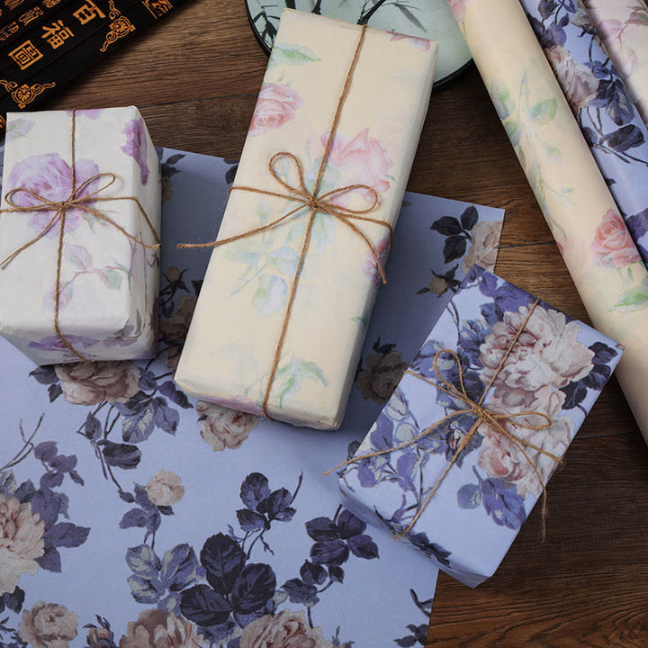 10 Sheets Chinoiserie Colorful Rose Gift Wrapping Tissue Paper