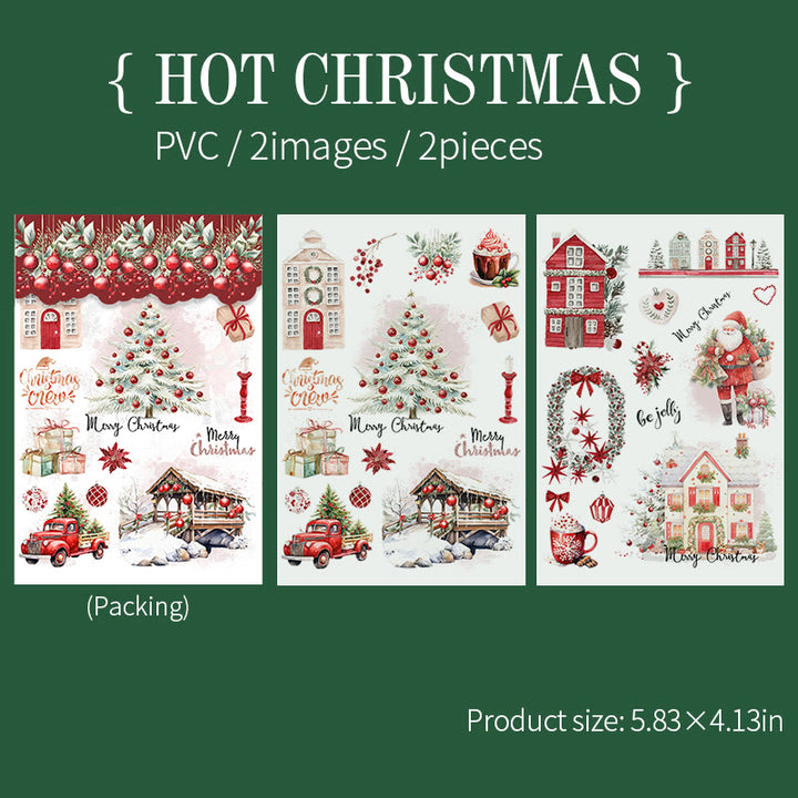 FREE TODAY: Christmas Party Series Rub On Transfer Sticker For Crafts Scrapbook Stickers