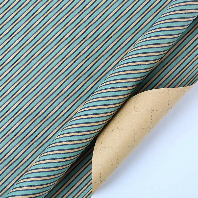 Kraft Wrapping Paper Grid Stripe Pattern Gift Wrap Paper