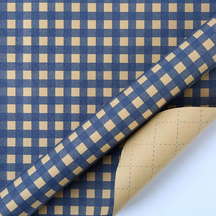 Kraft Wrapping Paper Grid Stripe Pattern Gift Wrap Paper