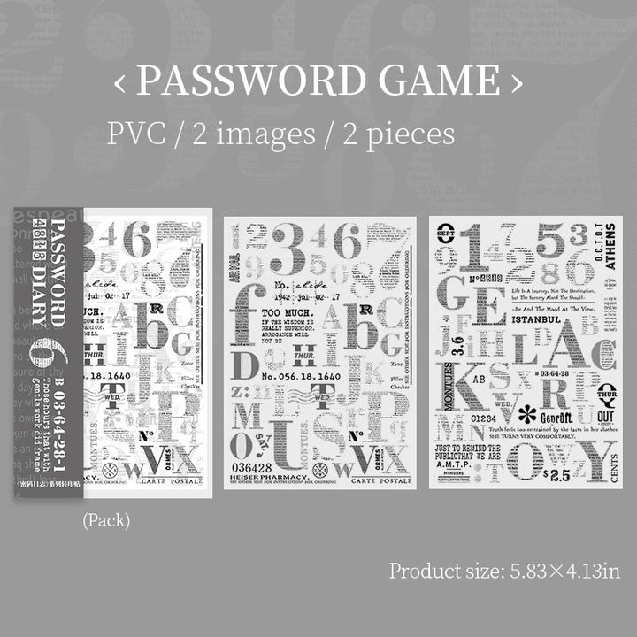 Password Log Series Rub On Transfer Sticker For Crafts Scrapbook Stickers