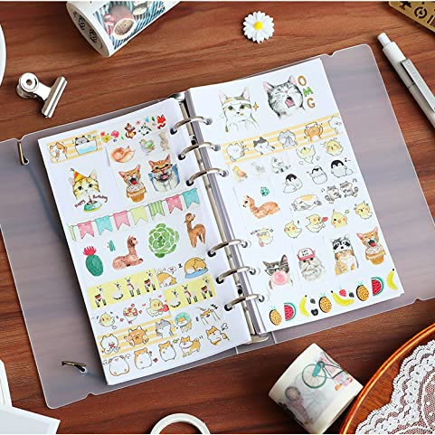 A5/ A6 Loose Leaf Transparent Binder Storage Organizer For Journal Sticker