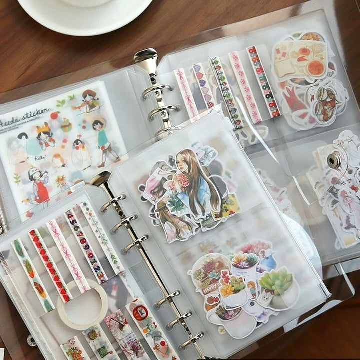 A5/ A6 Loose Leaf Transparent Binder Storage Organizer For Journal Sticker