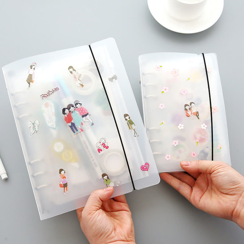 A5/ A6 Loose Leaf Transparent Binder Storage Organizer For Journal Sticker